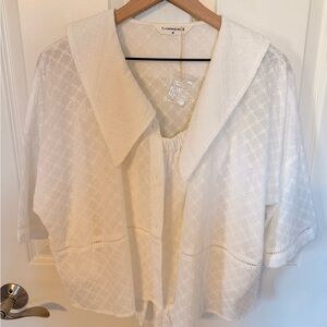 Commense Cream Lace Blouse & Shorts Matching Set